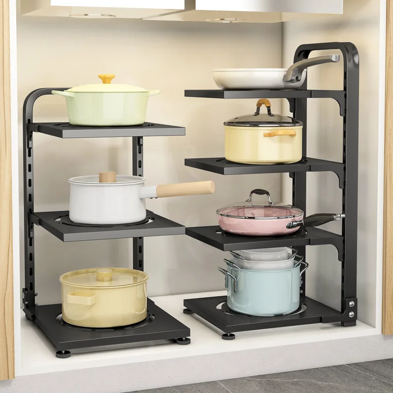 

Sewer Storage Rack Kitchen Pot Rack Storage Special Pot Rack Multi-layer Adjustable Cabinet Pantry Table Rack Stainless Steel