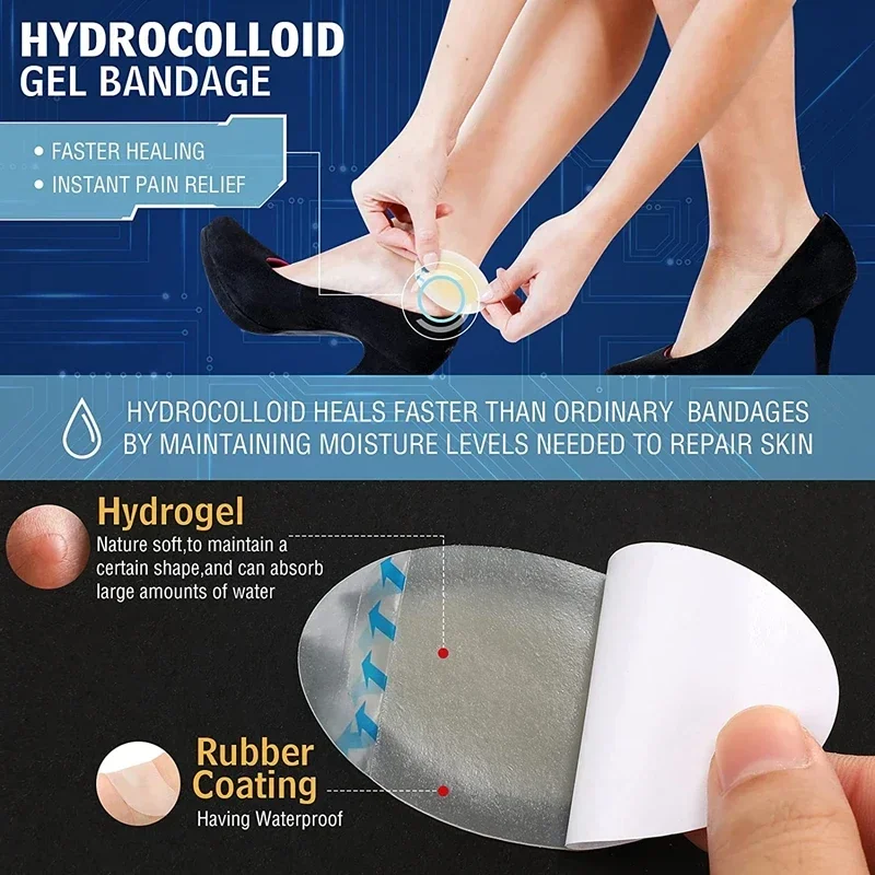 Gel Fersen schutz Schuhe Aufkleber Fuß pflaster selbst klebende Blister pads Hydro kolloid Fersen liner Schmerz linderung Gips Fußpflege 1St