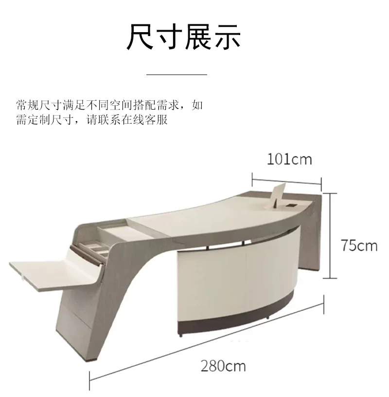 طاولة كمبيوتر خشبية متكاملة من الجلد المصنوعة من الألياف الدقيقة الإيطالية الخفيفة الفاخرة #3