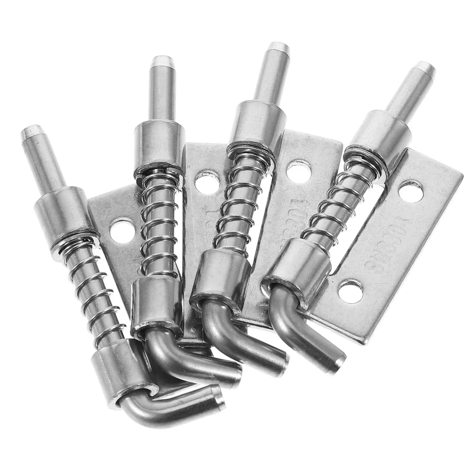 4Pcs Stainless Steel Flat Pin Spring Bolt Latch Hinge for Cabinet Doors Trailer Gates Garage Enclosures Secure Closure Easy