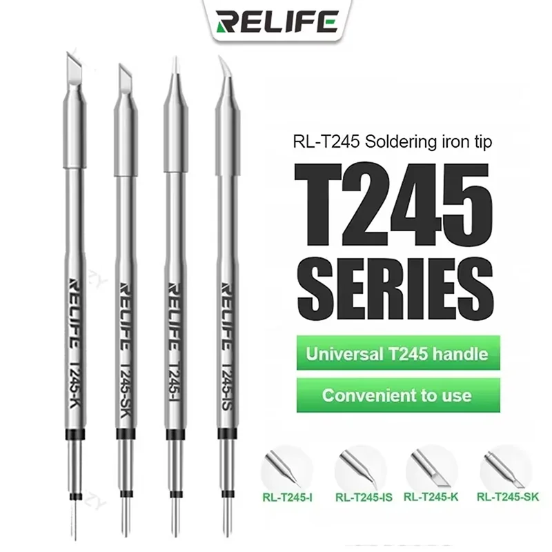 RELIFE RL-T245 Tips Universal C245 Soldering Iron Tip Compatible For Xsoldering T245 Soldering Station GVM T245 Hand sets