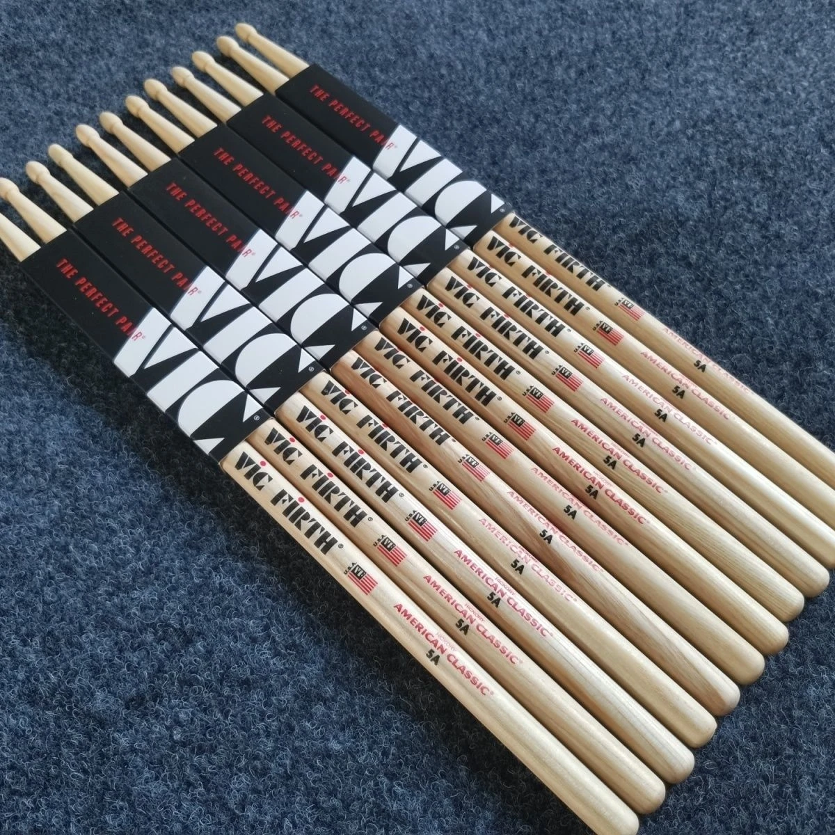 Baquetas Vic Firth VF 5A 7A 5B 2B de Nogal, Arce y Roble, Accesorios de Percusión