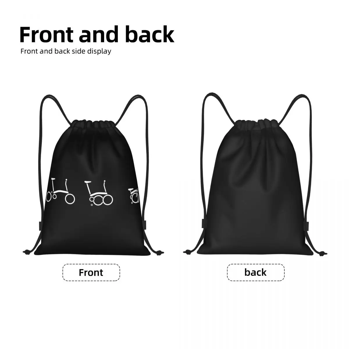 Custom Bromptons Bike Drawstring Backpack Bags Men Women Lightweight Gym Sports Sackpack Sacks for Shopping