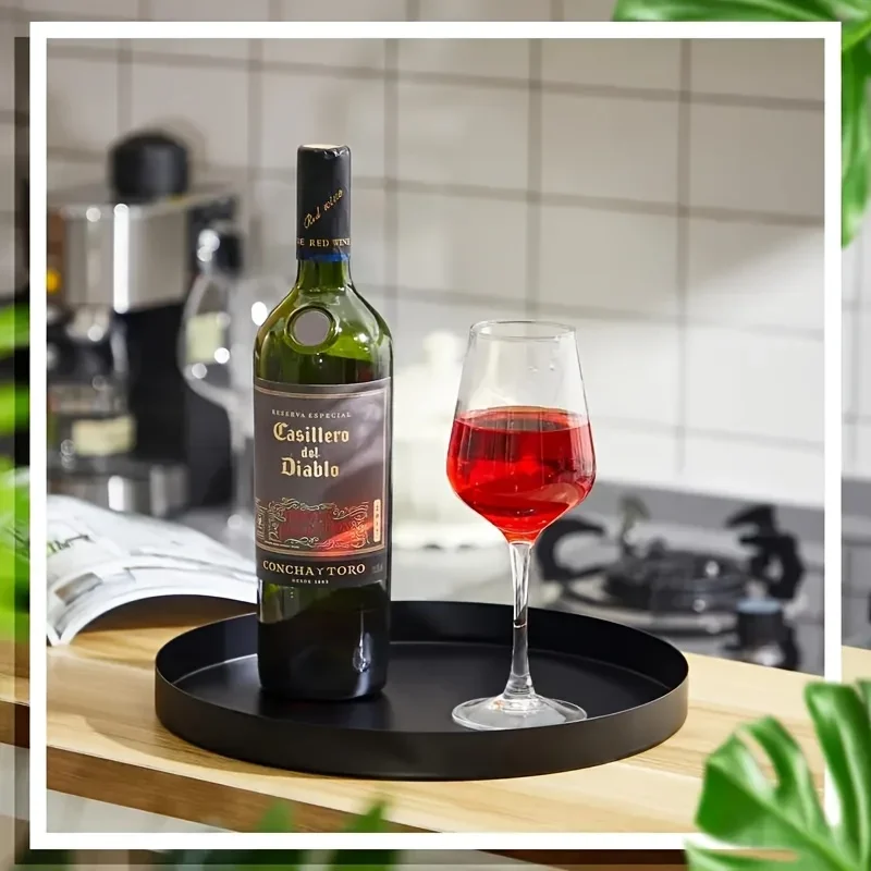 قطعة واحدة من صينية ABS دائرية سوداء حديثة مع حامل شموع