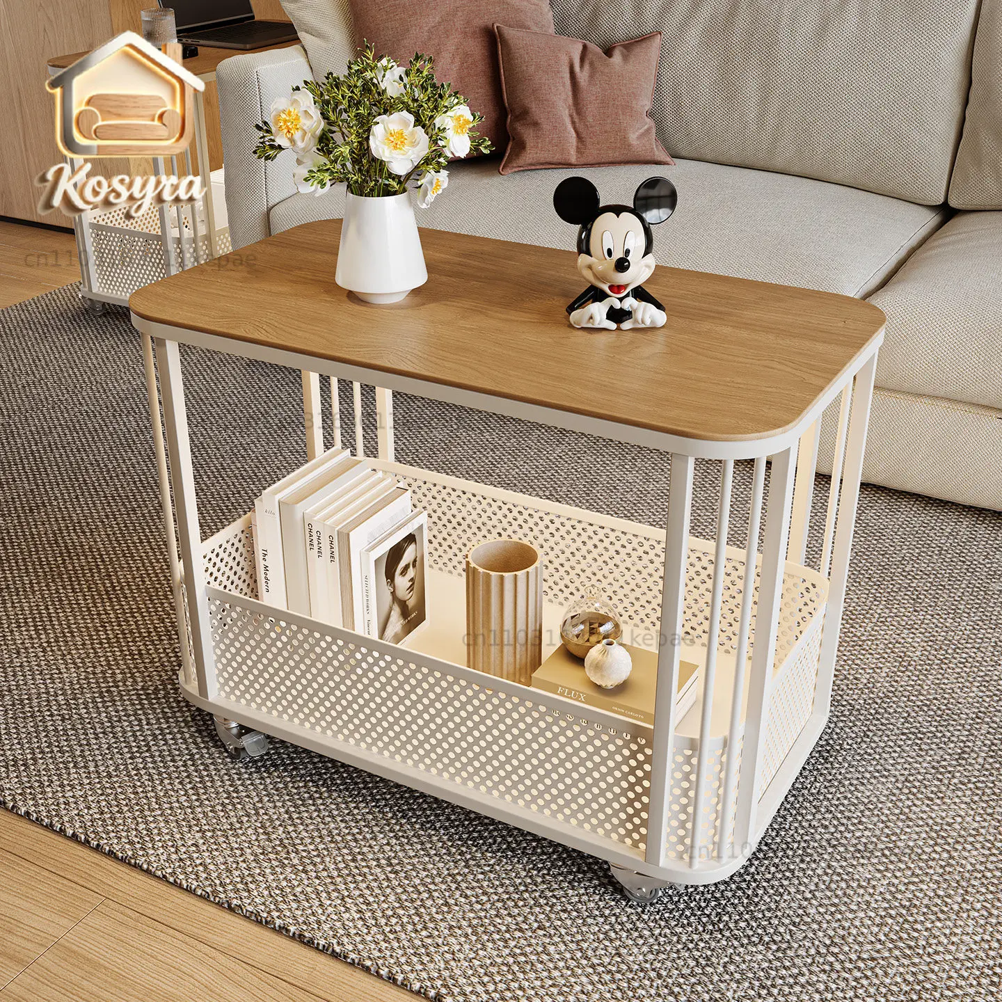Living room sofa side table removable coffee table trolley 2026 new simple modern rock slab art side corner table