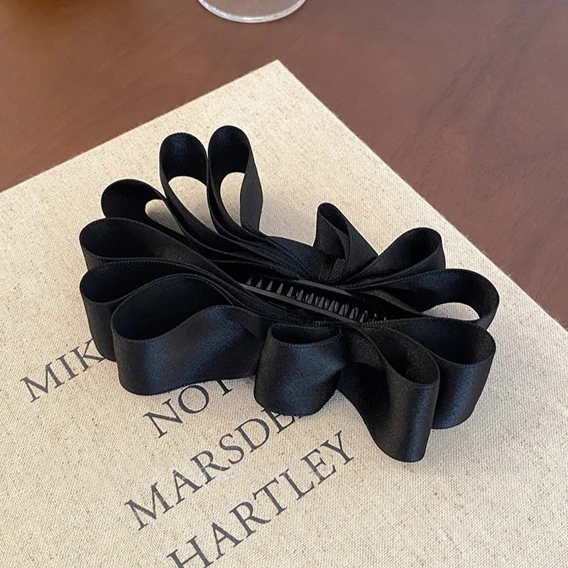 1/2 шт., французская двухслойная атласная заколка для волос в форме бабочки, милая и простая, подходит для высоких хвостов и вьющихся волос