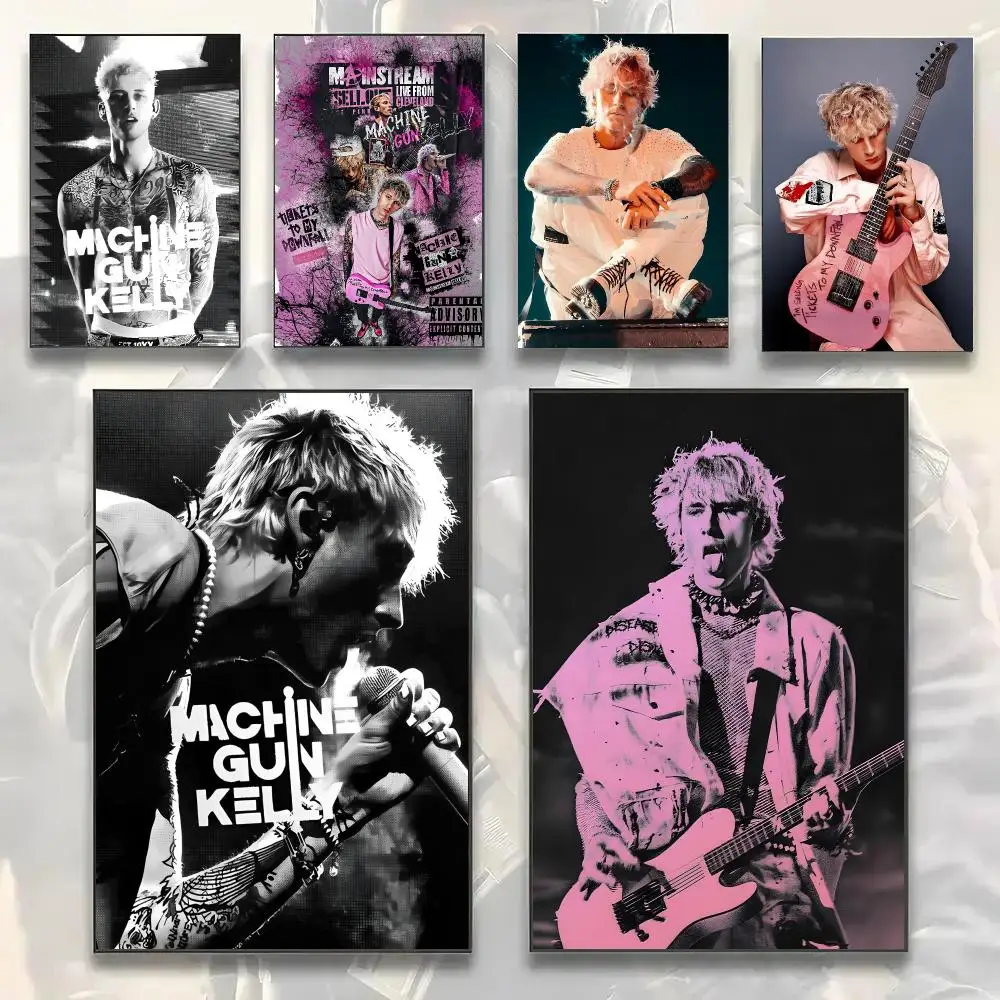 Rapper M-Machine Gun Kelly Painting Calligraphy Modern Canvas Wall Art Prints for Living Room Decor | Wall Decals