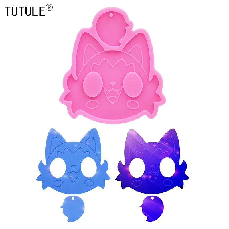 Shiny fox Cute animals Kawaii Mold Silicone Cake Fondant Chocolate Mold DIY Polymer Clay Resin Keychain Silicone Mold