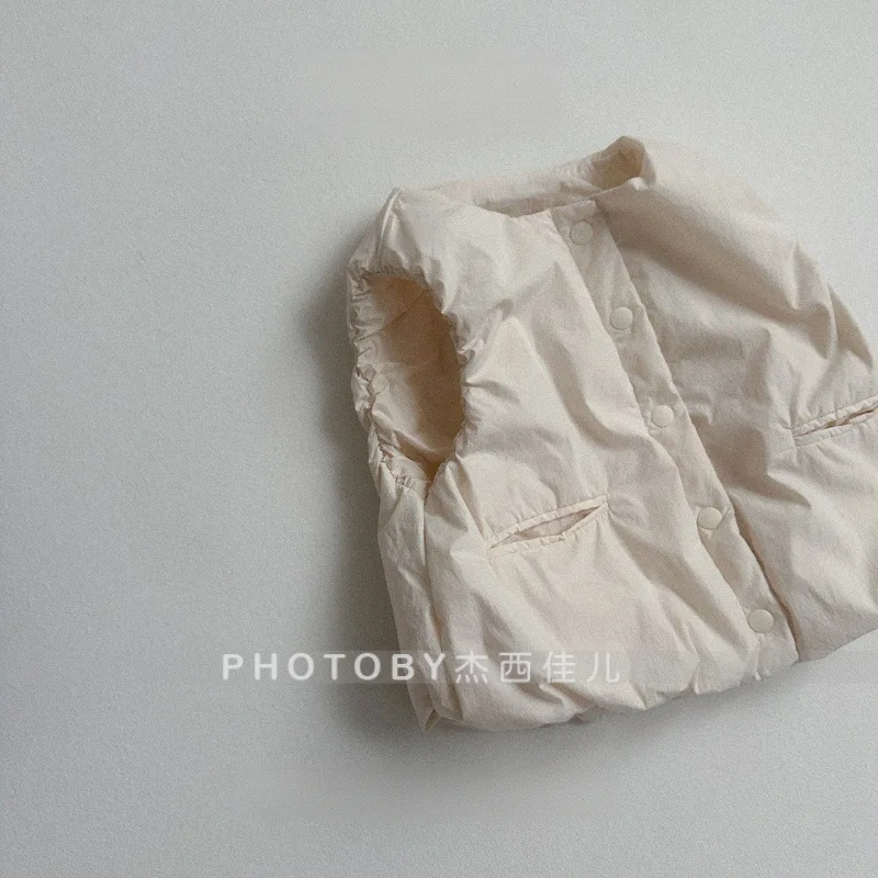 النسخة الكورية للأطفال من سترة الشتاء الموضة 2025 سترة صوفية قطنية خفيفة متعددة الاستخدامات للأولاد والبنات #5