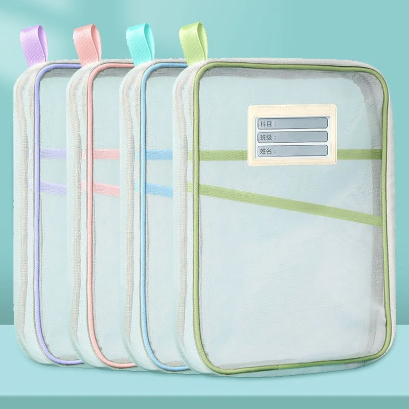 Large Capacity Stationery Storage Bag Transparent Double-Zipper for Student Exam Paper Book Office Supplies File Pouch Organizer view 6