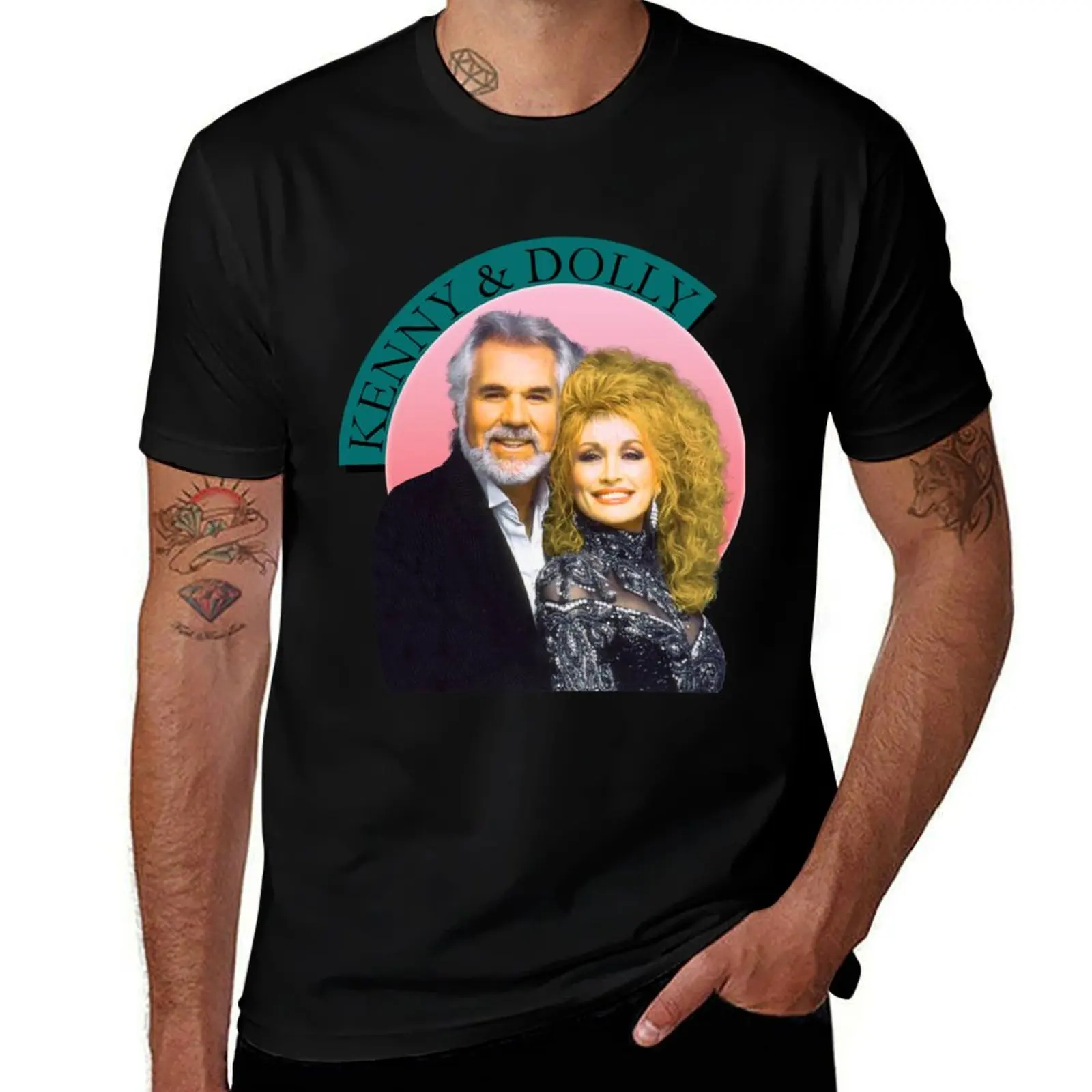 

Vintage 1990 Kenny Rogers Dolly Parton hommes gift T-Shirt Light Athletic Short Sleeve Tee Shirt