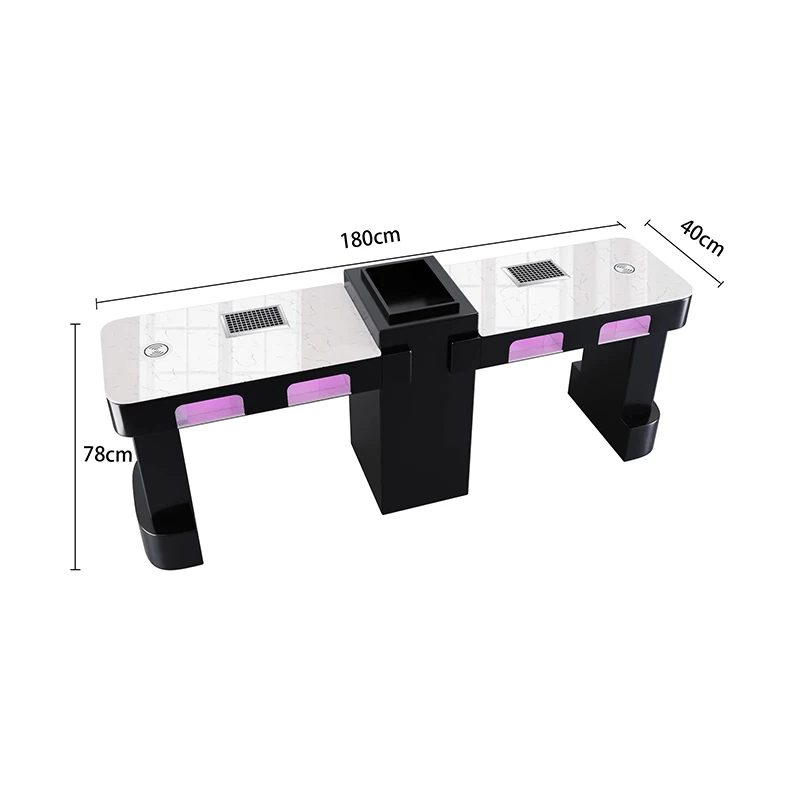 طاولة أظافر عصرية فريدة من نوعها احترافية وحديثة ولطيفة ومتعددة الوظائف مع مجمع الغبار وأثاث طاولة ممتاز #2