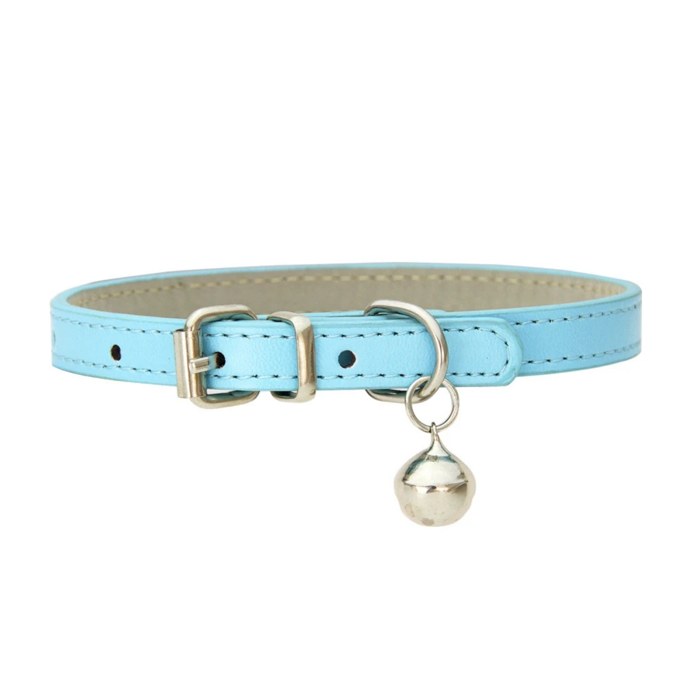 Adjustable Safety Elastic Pet Necklaces Soft PU Leather Pet Collar With Bell For Small Cat Dog Collar Puppy Kitty Pet Product