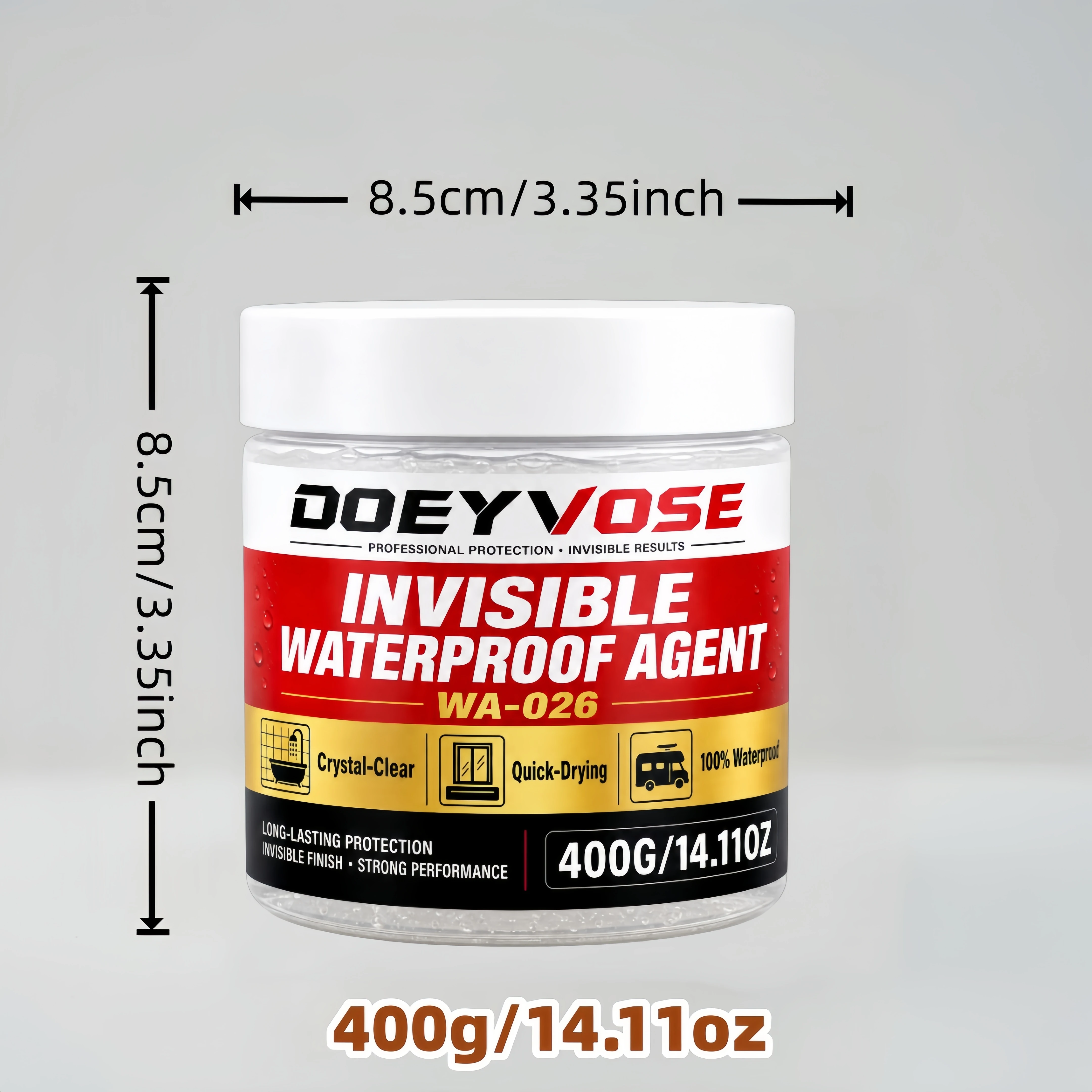 400g Weather Resistant Invisible Waterproof Glue, Sealing Paste for Concrete Crack and Tile Gap Repair