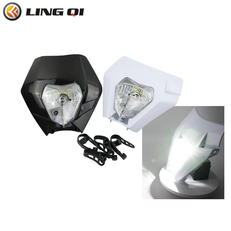 

LINGQI Replacement Plastic Headlight Headlamp For KT Dirt Pit Bike ATV Go Kart Replacement Motorcycle Frontlight