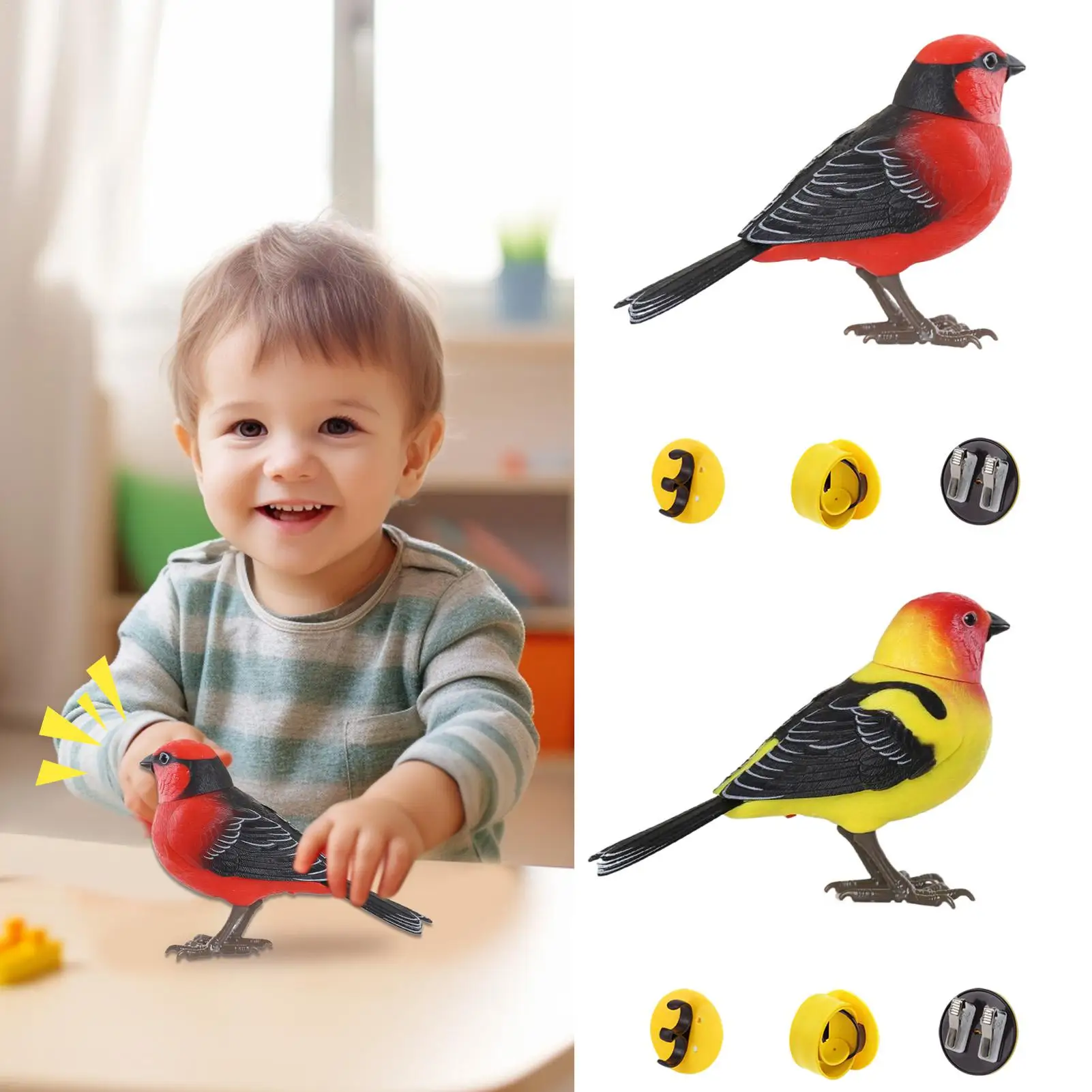 Simulazione Uccello Giocattolo Interattivo Simulato Uccelli da Chirping Con Musica Simpatici Animali Elettronici Per Figlia Marito Nonno Famiglia