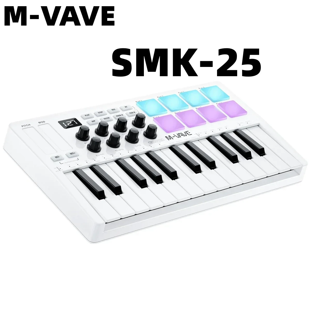M-VAVE SMK-25 II MIDI Pad Controller Keyboard USB Mini 25 Key 16