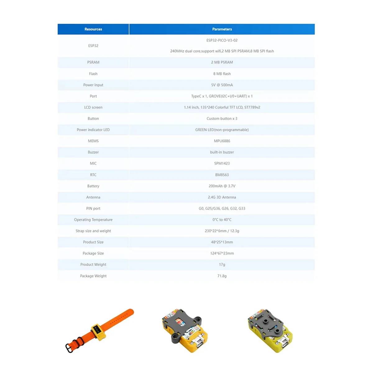 

ABAN M5 StickC PLUS2 ESP32 Smart Watch Kit - Enhanced IoT Device with Extensive Accessories, for Developers and Hobbyists