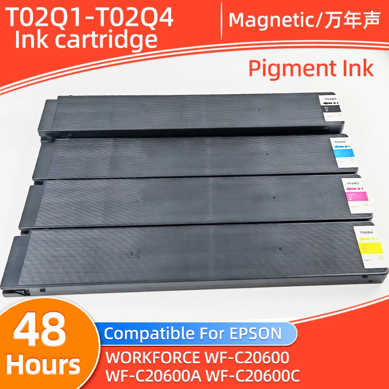 T02Q1 T02Q2 T02Q3 T02Q4 Ink Cartridge With Pigment Ink Compatible For Epson WorkForce WF-C20600 WF-C20600a WF-C20600c Printers