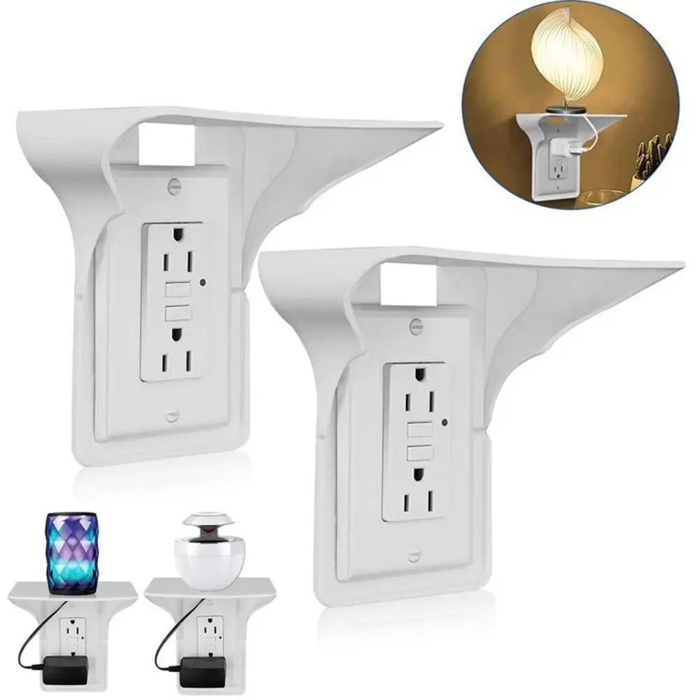 Plastic Switch Rack Wall Outlet Phone Charging Holder Living Rooms Outlet Shelf Barthroom Storage Racks & Holders Usb Rack