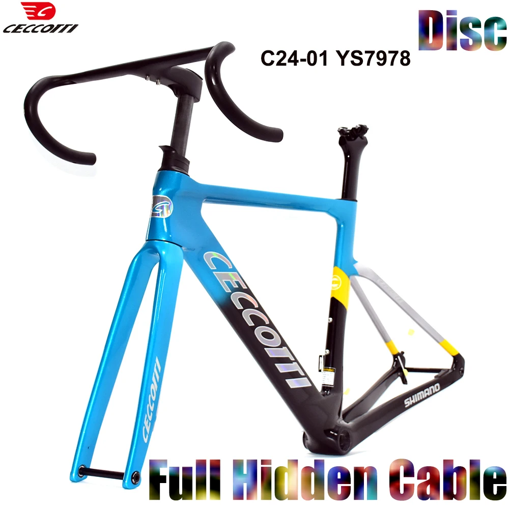 

Carbon Fiber Bicycle Frameset, Disc Brake, Full Hidden Cable, Road Bike Frame, 700C, T1000