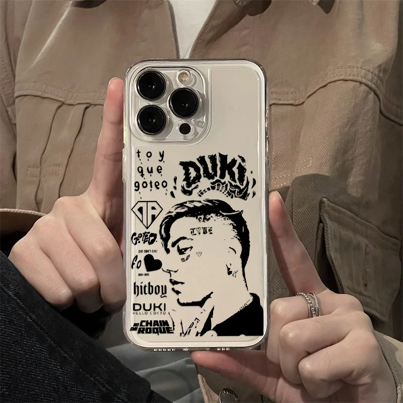 Duki Rapper-iPhone用の透明な電話ケース,16 15 14 13 12 11 mini pro max x xr xs max 7 8 plus se20