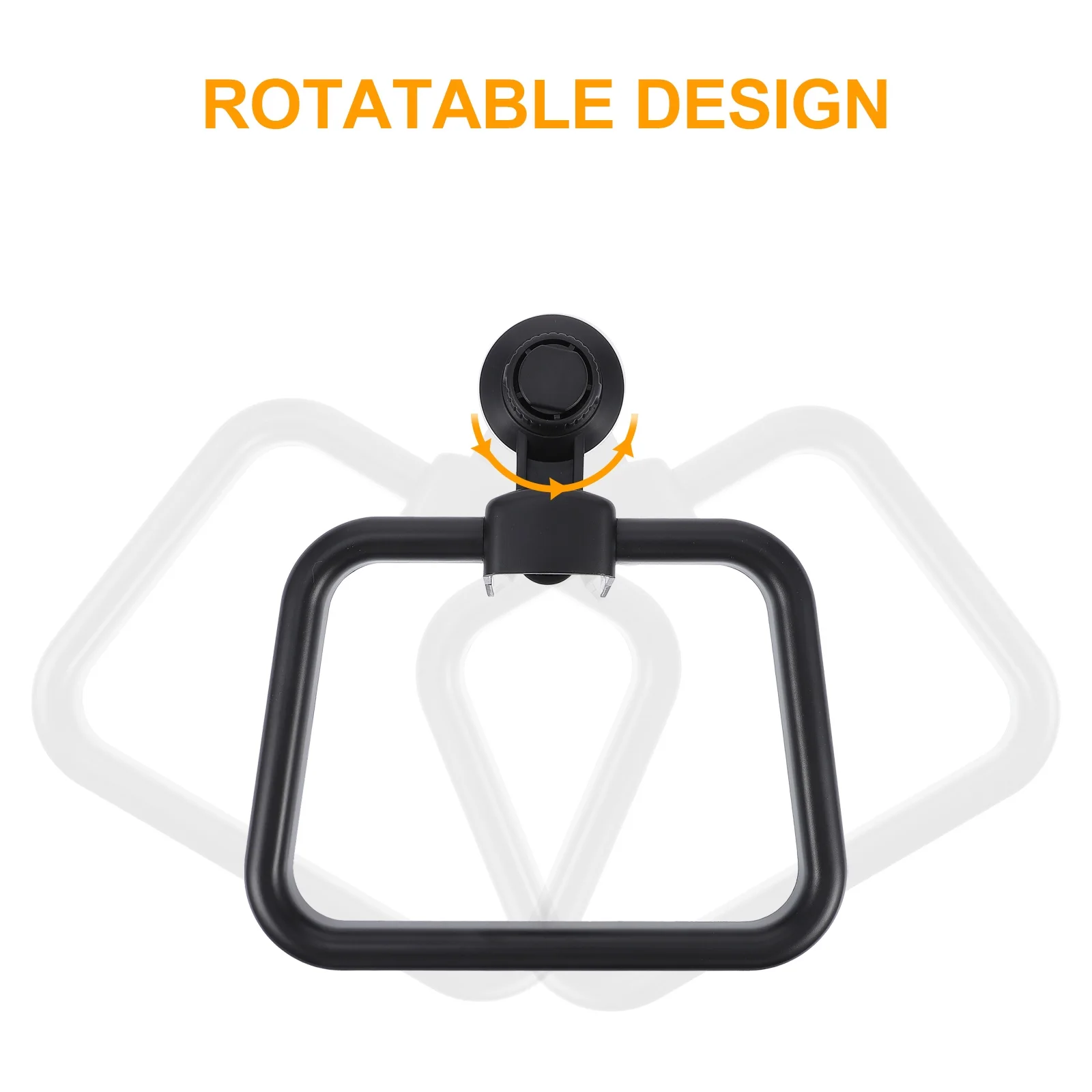 

Punch Free Towel Ring Suction Cup Wall Mount Storage Rack Smooth Surface Tiles Glass Bathroom Kitchen Organizing