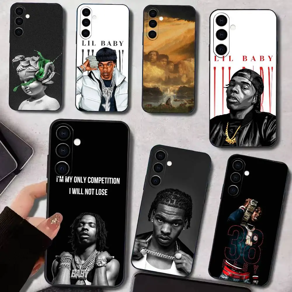 Rapper L-Lil Baby    Phone Case For Samsung Galaxy A73,A72,A71,A70,A53,A52,A51,Soft Silicone Black Cover