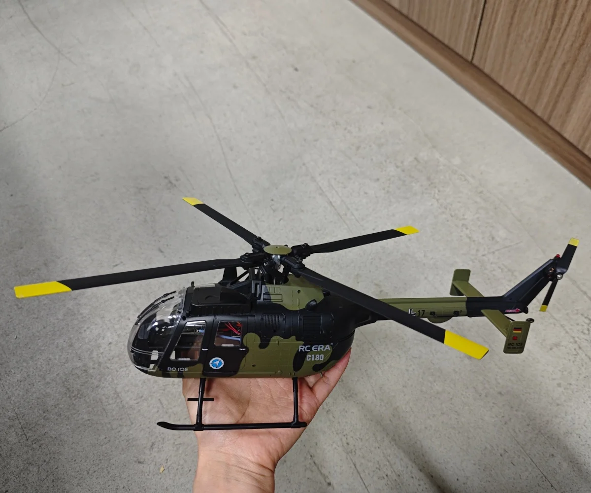 RC ERA C180 Helicopter 1/25 6CH Brushless BO-105 Model Aircraft One-Key Inverted Height Control Optical Flow Positioning Plane