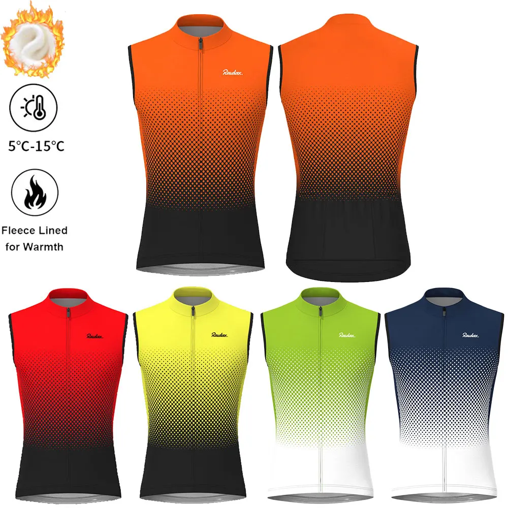 

RAUDAX Winter Sleeveless Cycling Vest Thermal Fleece Warm Bike Vest for Outdoor Sports MTB Road Thermal Bicycle Tops Waistcoat