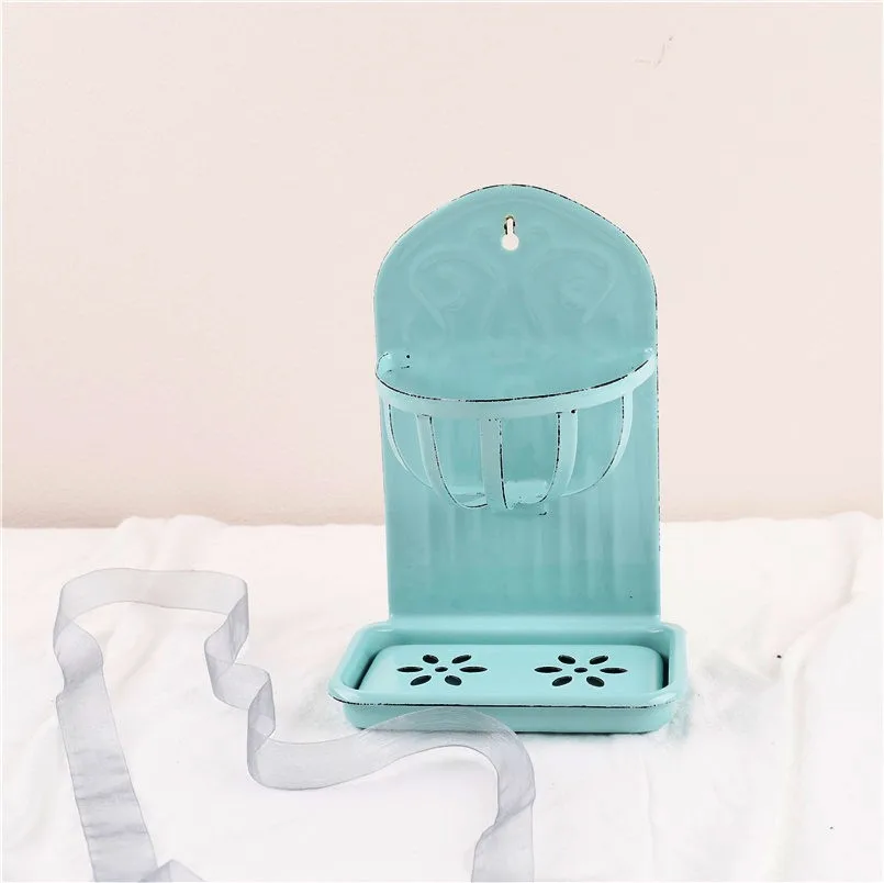 

Enameled Soap Di Wall Hanging Water Filter Soap Holder Sponge Drainage Enamel Sculpture Retro Sle American Sle Soap Box
