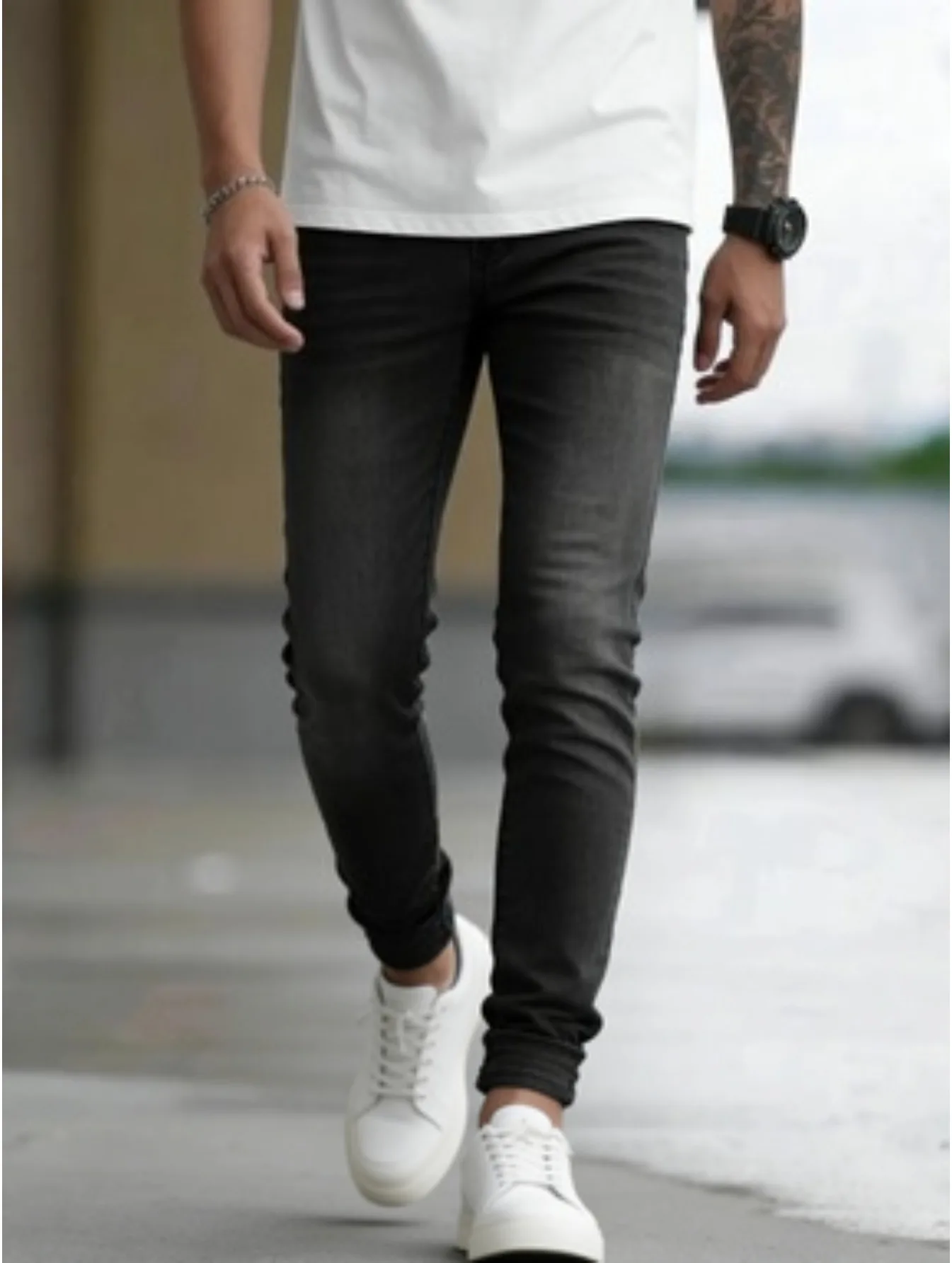 

European Style Men's Slim Narrow-leg Micro-elastic Pants Basic Essential Fits Various Tops
