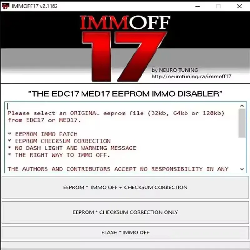 

IMMOFF17 Car Software for EDC17 MED 17 Immo off ECU Programming EEPROM IMMO PATCH Checksum Correction Flash Tool