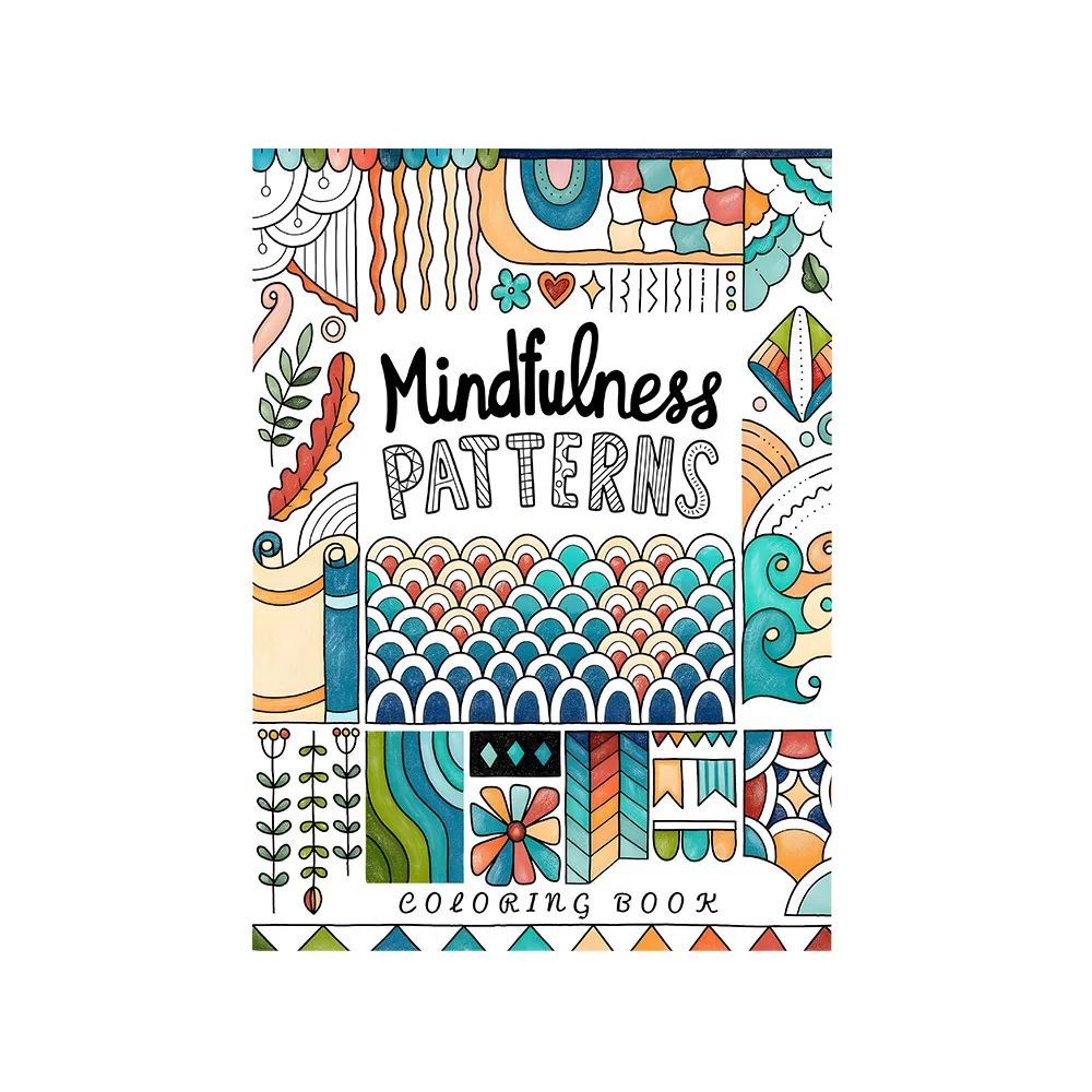 Mindfulness Patterns Coloring Book Vibrant Abstract Geometric Zentangle Doodle Relax Art Book For Mindfulness Lovers