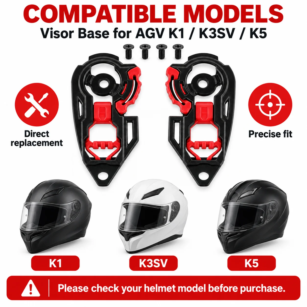 Motorcycle Helmet Parts Accessories Helmet Visor Base Lock for AGV K1 K3SV K5 Casco Moto Mechanism Capacete Shield Lock