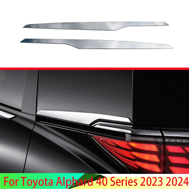 For Toyota Alphard Vellfire 40 Series 2023 2024 ABS Chrome Side Door Rear View Window Spoiler Cover Trim Insert Garnish Bezel