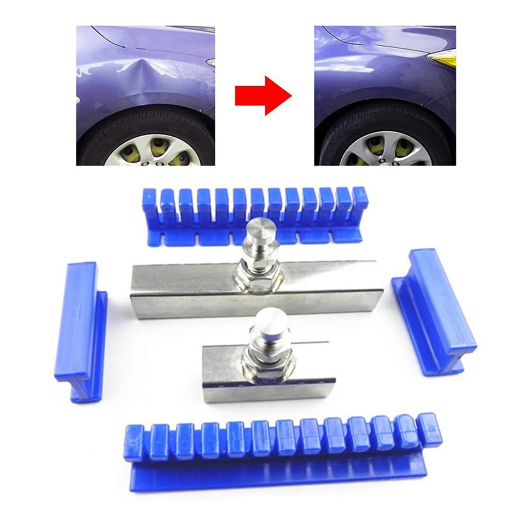 10Pcs Adhesive Glue Tabs Tools Kit for Car Paintless Dent Repair Tool Auto Dent Repair Tools Long Dent Repair Tools