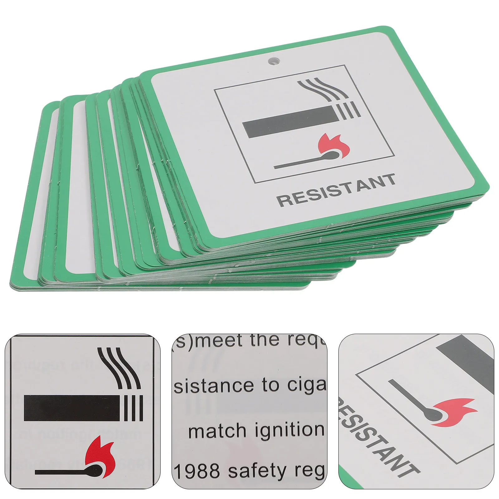 

50 шт. этикеток по пожарной безопасности для мебели, прочные предупреждающие этикетки с покрытием, хорошо заметные, с четким шрифтом, легко крепятся, с отверстием