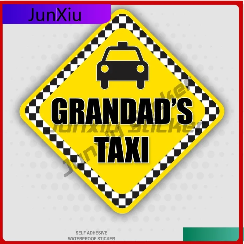 

Grandad's Taxi Sticker Cute Laptop Waterproof Sticker Funny Novelty Car Van Vinyl SelfAdhesive Decal Cute Cool Anti Scratch