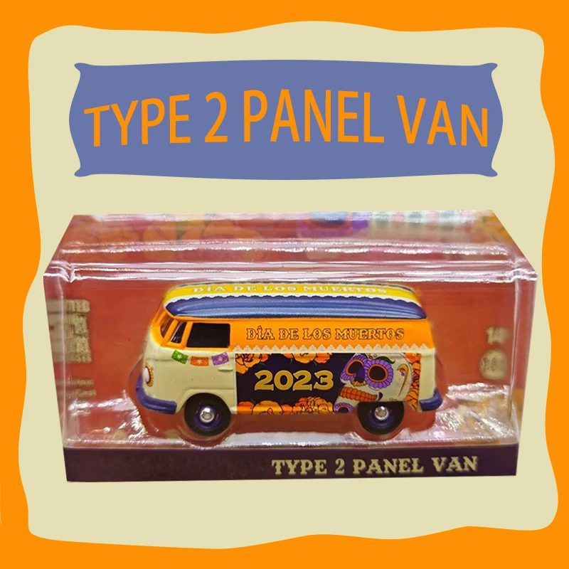 

Greenlight масштаб 1:64, ТИП 2, ПАНЕЛЬ, фургон, модель автомобиля из сплава, статическая коллекция, украшенные праздничные подарки, игрушки