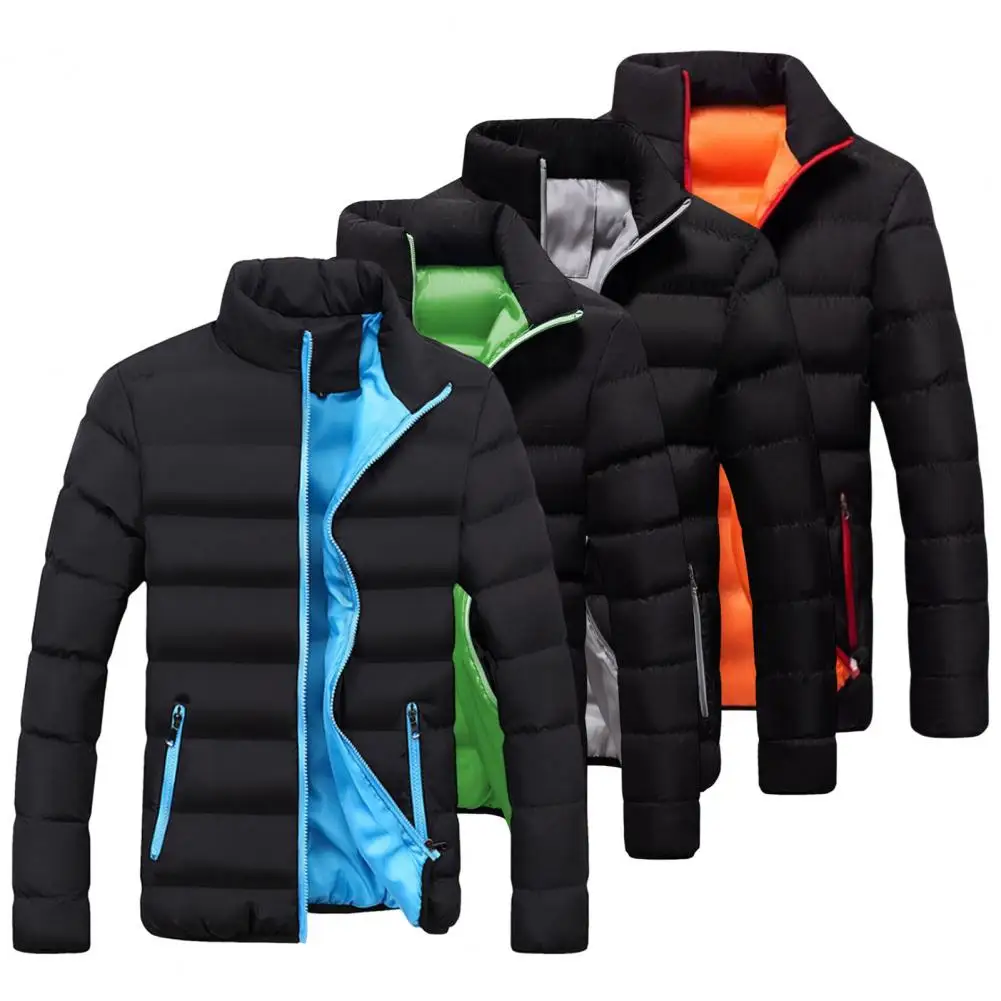 Trendy Men Windbreaker All Match Temperament Men Jacket Thicken Pockets Coat