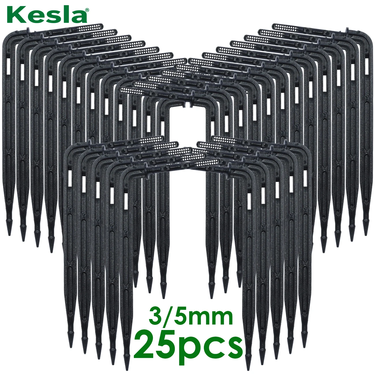 KESLA 25PCS Bend Arrow Dripper Micro Drip Irrigation Kit Emitters for 3/5mm Hose Garden Watering Saving Micro Dripper Greenhouse