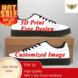 Women Men PU Shoes Custom Image Logo Casual Sneakers Female Male Teenager Footwear DIY Wholesale Dropshipping Unisex