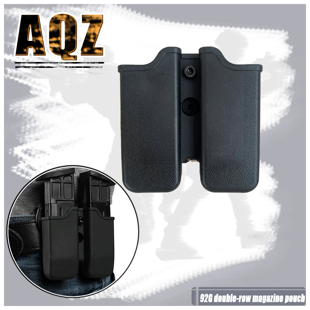 

92G double-row magazine pouch ，Universal 9mm Mag Holster Double Paddle Mag Pouch Holster，Suitable for tactical hunting