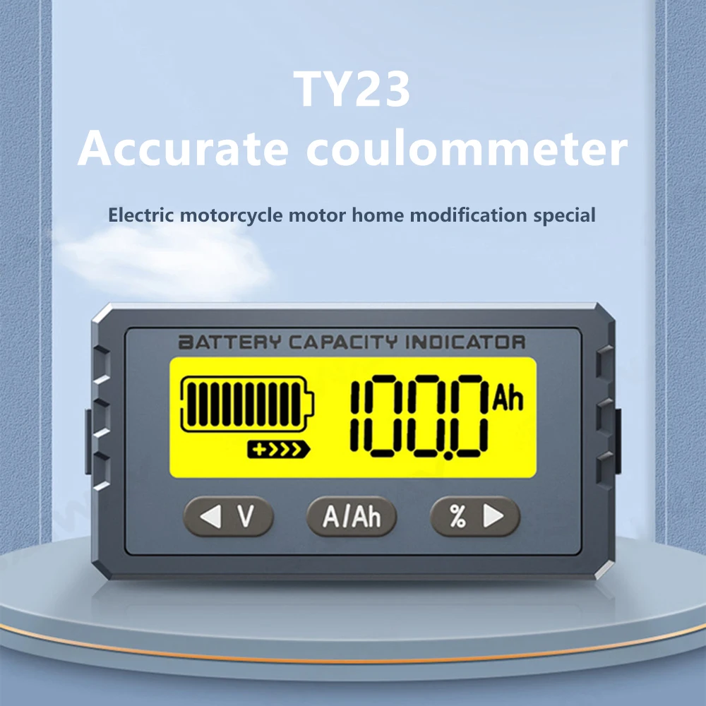 TY23 Battery Tester 50A 100A Coulomb Counter Meter Capacity Indicator 8V- 120V Li-ion Voltage/current/percentage/capacity Detect