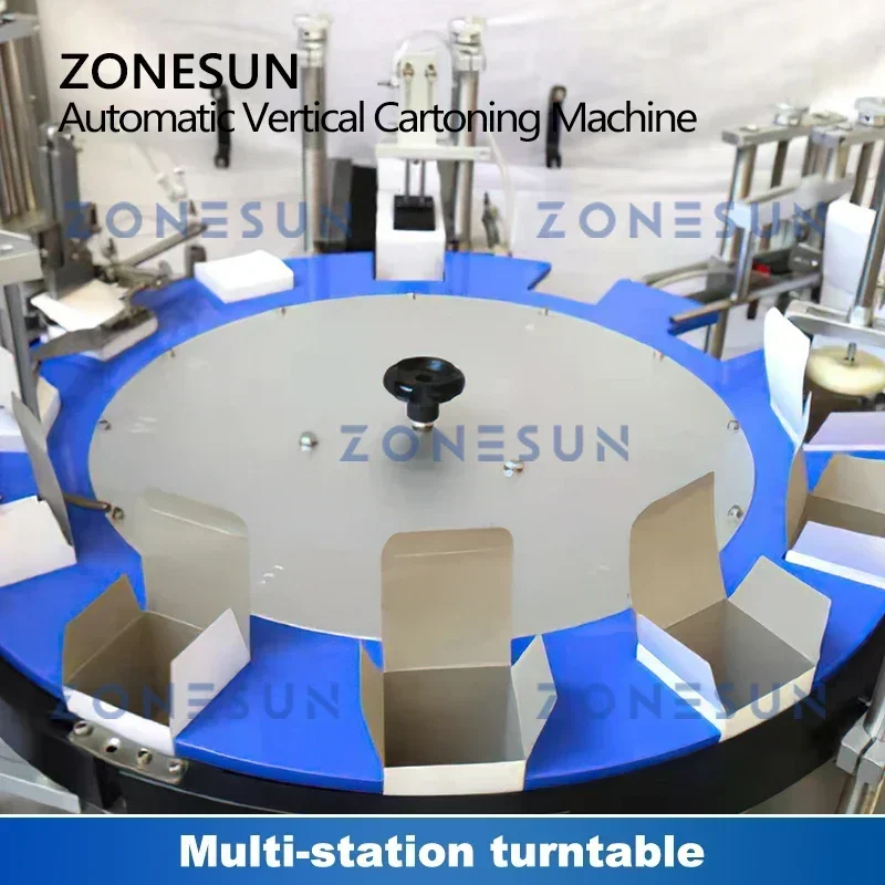 ZONESUN Confezionatrice automatica per boxe in cartone All in One Giradischi Bottiglia cosmetica Tubo per imballaggio Crema per le mani ZS-ZHJ50D
