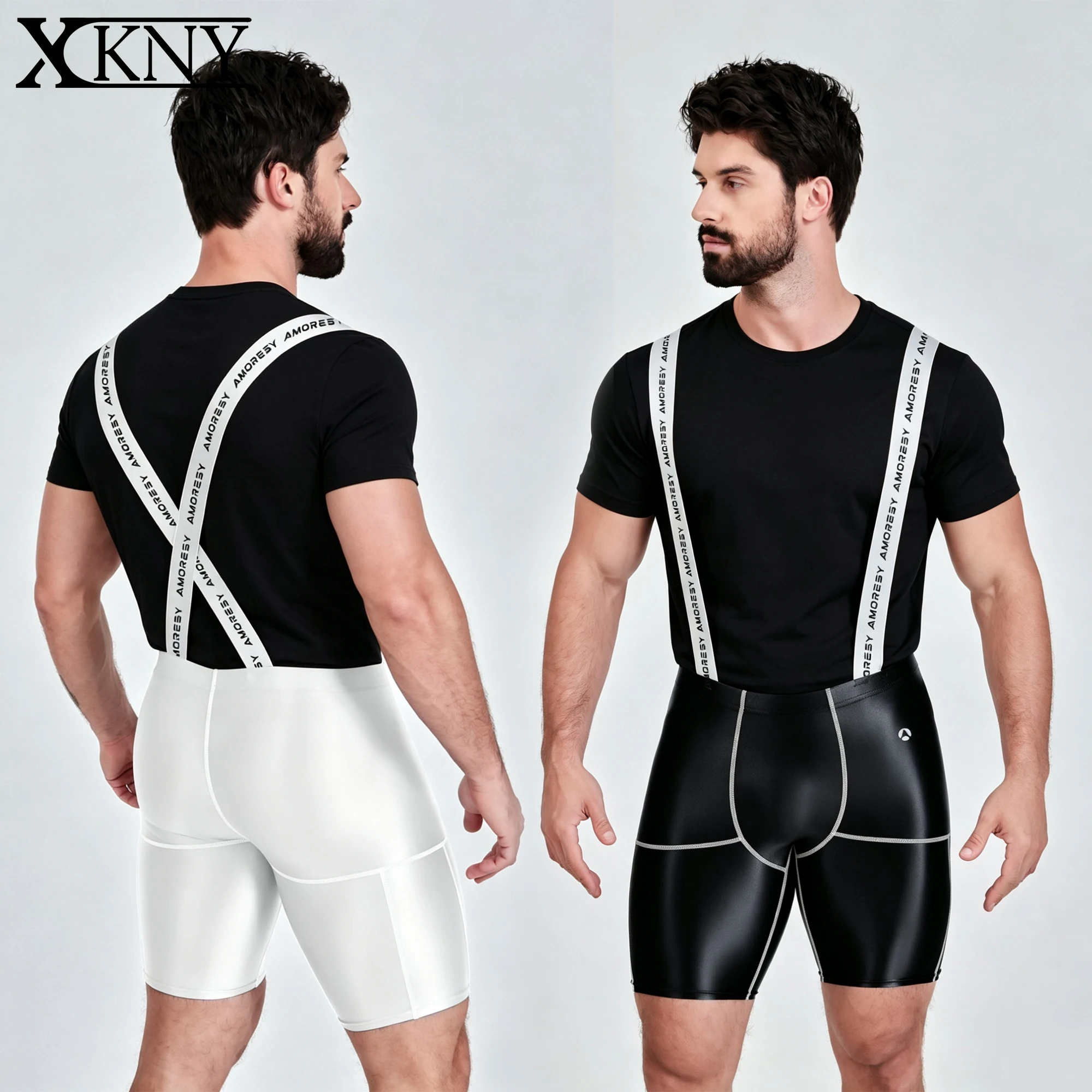 AMORESY Satin-glänzende Herren-Shorts, lässige Fitness-Shorts, Fünf-Viertel-Shorts, Rad- und Badeshorts, glatte Overall-Shorts