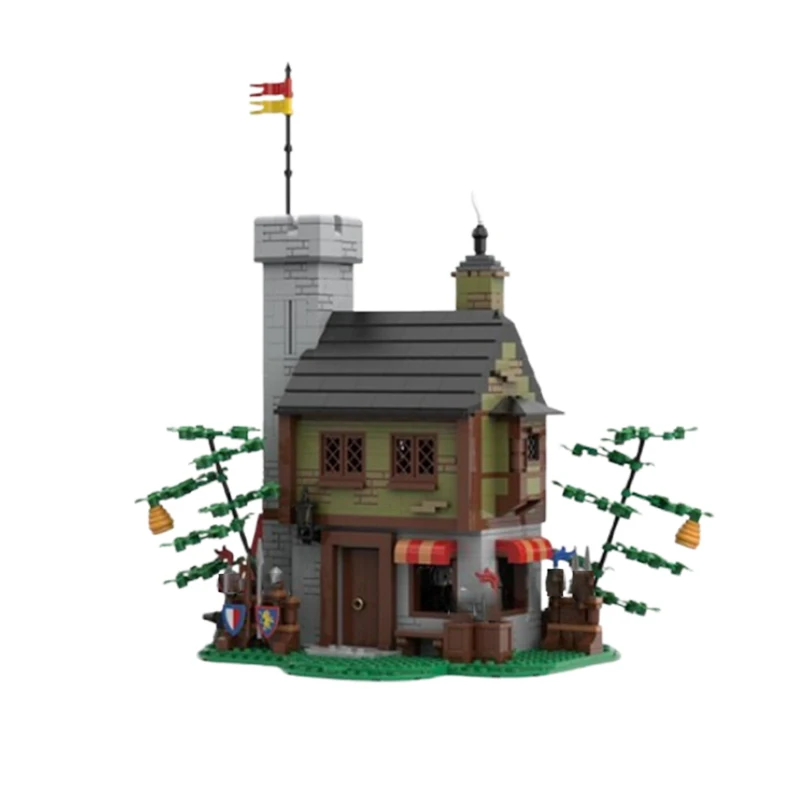 Spot small particle MOC-176379 medieval creative architecture castle assembly puzzle toy assembly building block model ornament