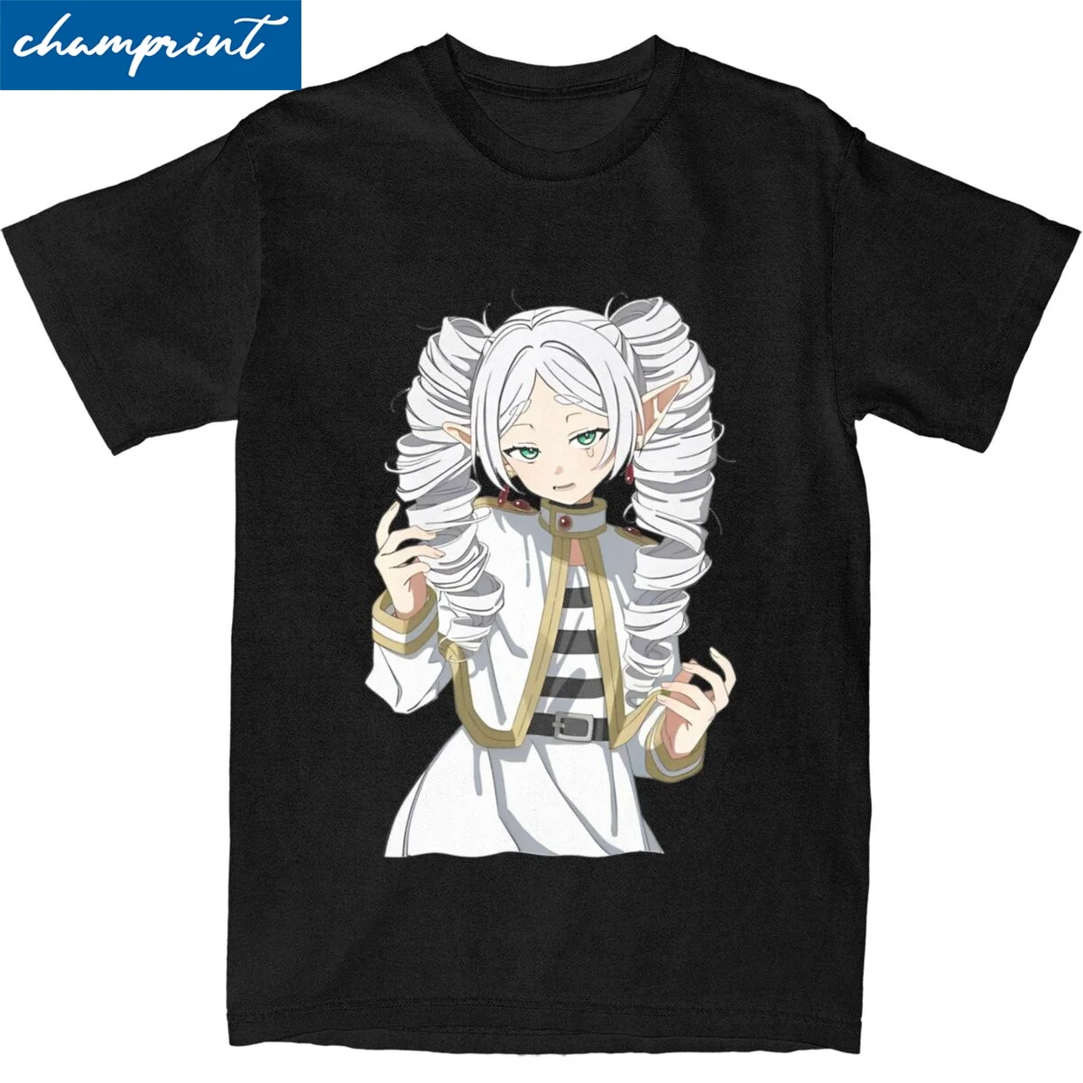 Harajuku Sousou No Frieren Anime T-Shirt For Men Women Crewneck Short Sleeve Tops Frieren Cotton Summer Clothes