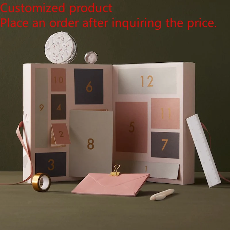 

Customized queryFactory Custom 12 Day Cardboard Empty Makeup Box with logo for Advent Calendar Gift Boxes